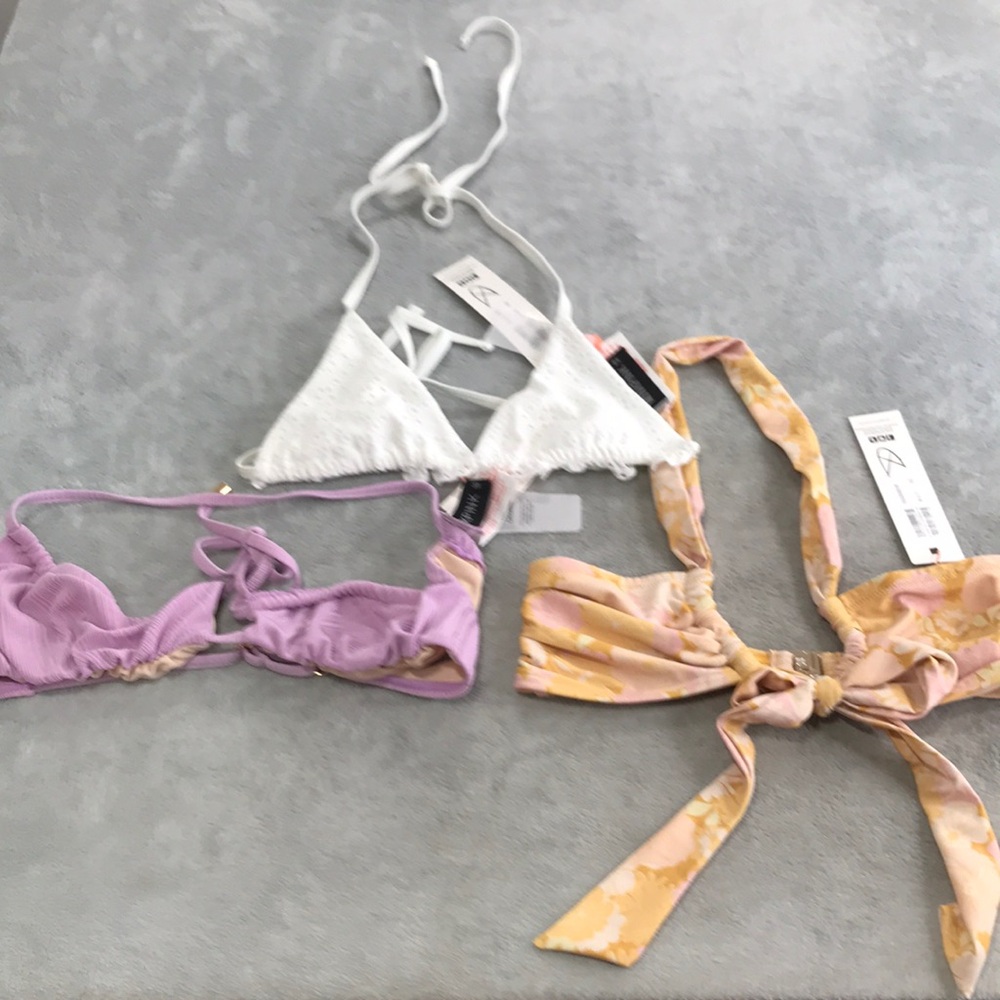 Mink Pink Bundle of 3 Bikini Tops Size XS New with tags